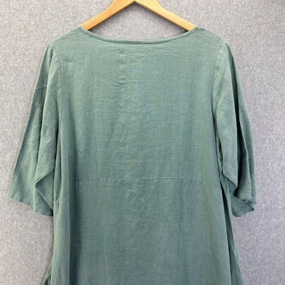 NWT Bryn Walker Size Small PILKINGTON DRESS Shore Blue Pacific Linen 3/4 Sleeve - Picture 13 of 16
